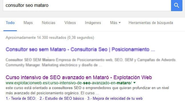 Posicionar palabras clave – Experimento